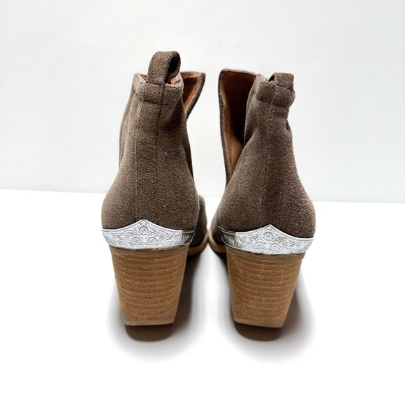 Jeffrey Campbell Cromwell Tan Suede Leather Ankle Boots - Picture 4 of 8